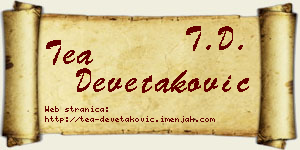 Tea Devetaković vizit kartica